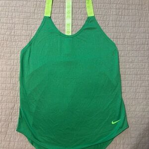 Nike Women's Vibrant Green Dri-Fit Work Out Tank Top XS
